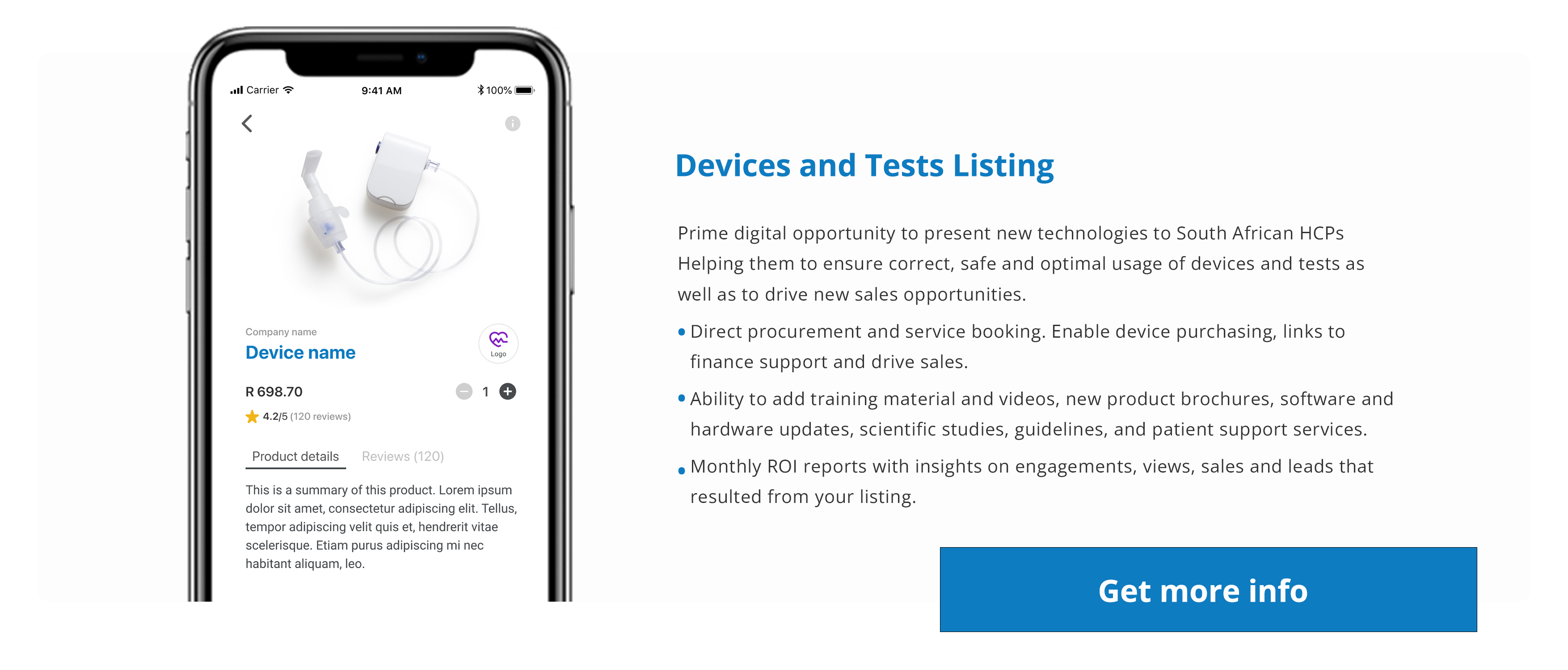 Devices and Tests Listing