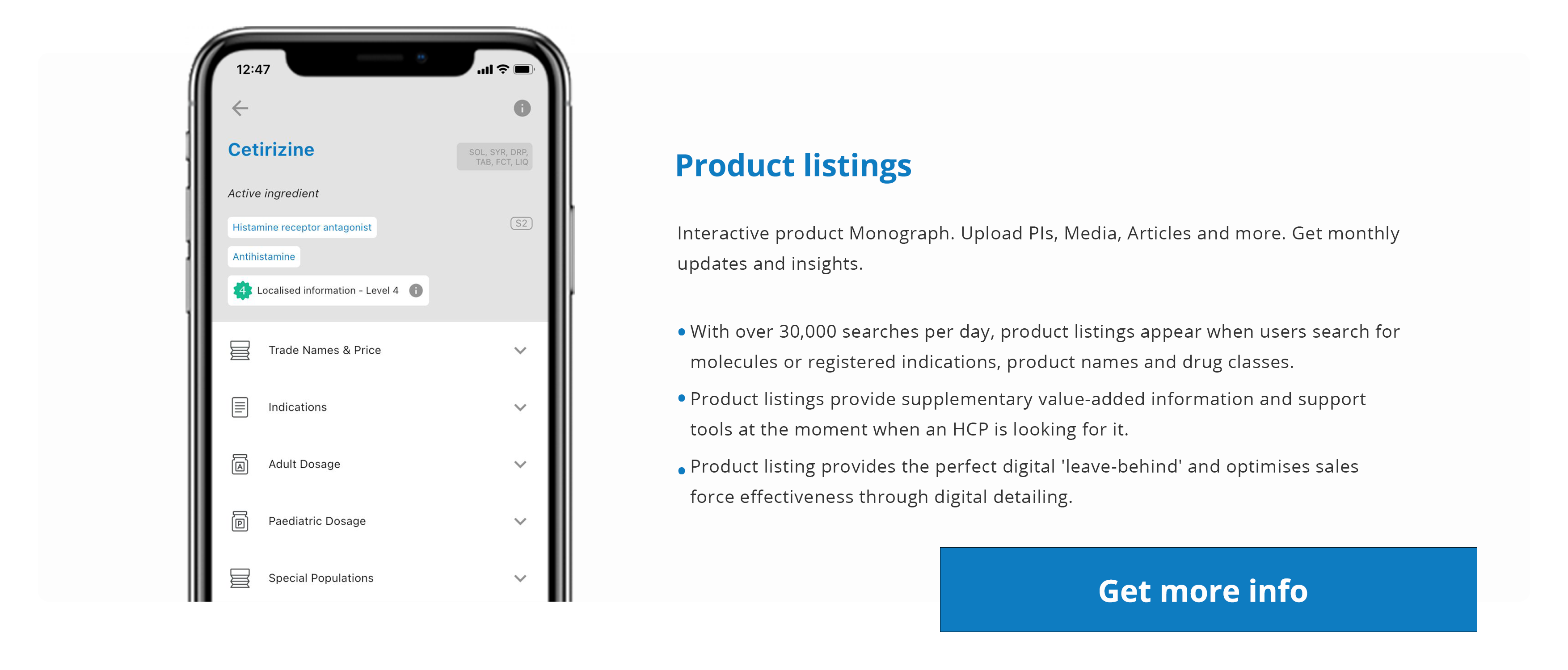 Product listing