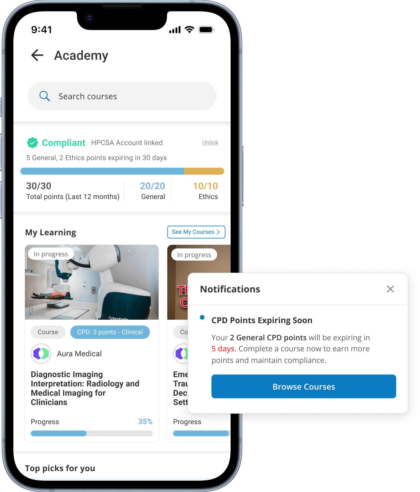 academy with notification